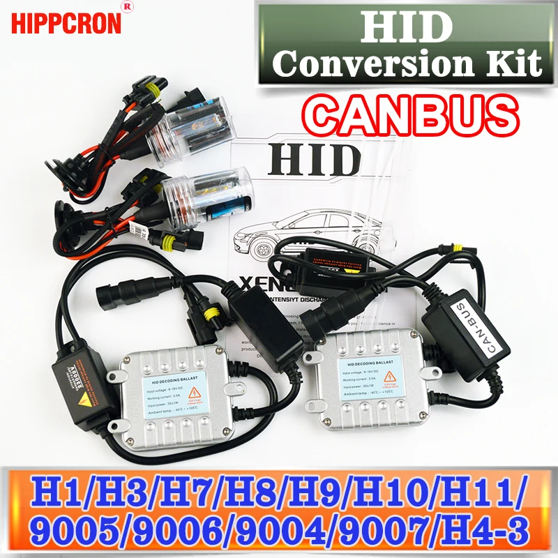 

hippcron CANBUS HID Conversion Kit H1 H3 H7 H8 H9 H10 H11 H13 9005 9006 9004 9007 H4-3 12V 35W XENON Car Bulb AC Slim Ballast