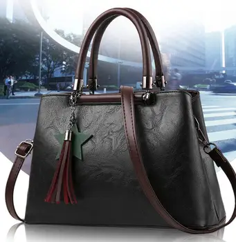 

Female Tassel Pendant Women Handbag Pu Leather Women Shoulder Bag Lady Simgle Patchwork Pillow Women Messenger Bags Tote