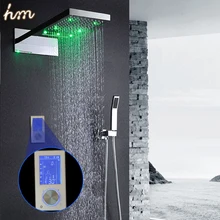 hm Digital Thermostatic Shower Controller Touch Control Panel Large SUS304 Rainfall massage waterfall Bathroom celling mounting model hm 7420 hm 7421 touch pad touch pad