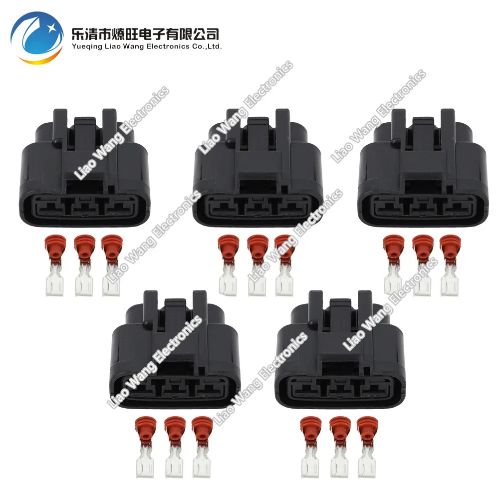 

5 sets 3Pin left slot car electronic fan / fan plug with terminal and waterproof plug DJ7031YB-6.3-21 car connector 3P