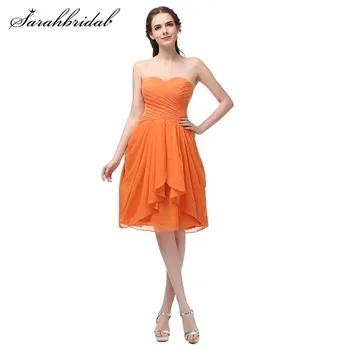 

Cheap Short Prom Dresses Sweetheart Chiffon Pleats Above Knee Length Homecoming Gowns Sleeveless Back Lace Up In Stock SD247