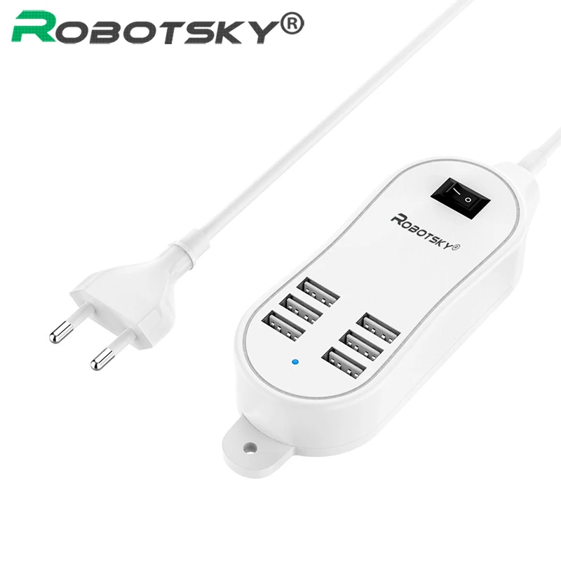

Multiple 6 Ports USB Charger HUB 25W 5A Desktop EU/US Plug Wall Socket Charging Extension Socket Power Adapter for Phone Tablet