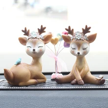Автомобильный орнамент Sika Deer, оригинальные художественные и ремесленные игрушки, мультяшное украшение из смолы, авто интерьер, приборная панель, дисплей, аксессуары, подарки