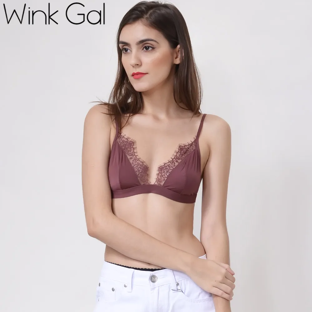 Wink Gal новинка 2018 сексуальный кружевной бюстгальтер с вышивкой без косточек