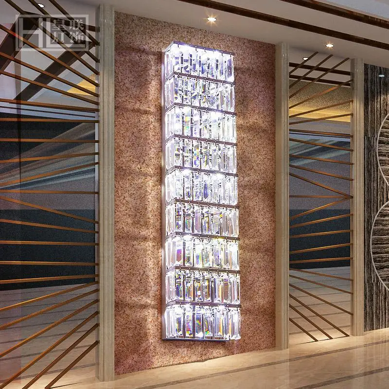 Large clear Crystal Wall Lamp for living room Modern led lights & lighting Lobby Italy Style ...