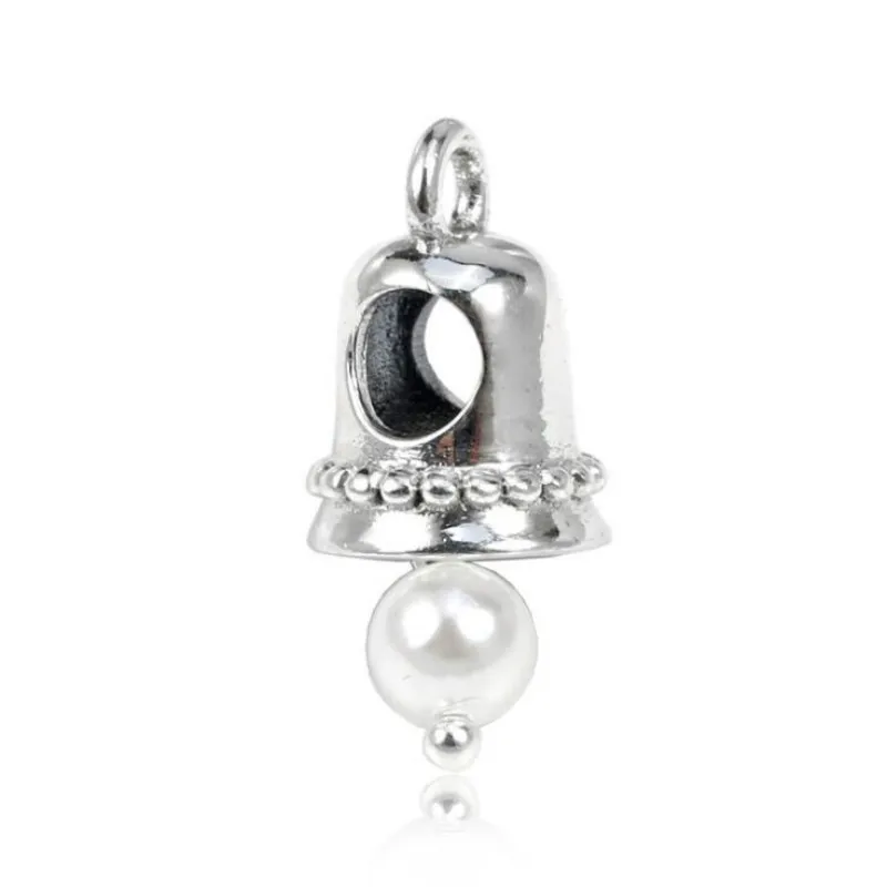 

925 Sterling Silver Ornaments New DIY Beads Accessories Christmas Bell Pendant Fits Pandora Charm Bracelets & Necklaces