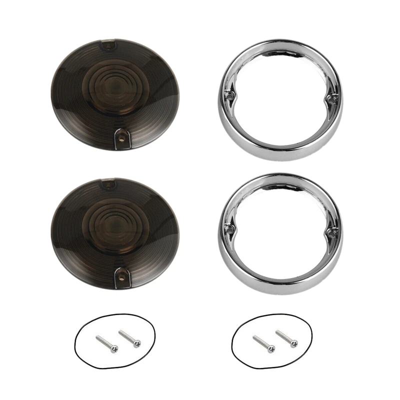 

Deep Dish Turn Signal Bezels Smoke Lens for Harley Touring Road King Road Glide