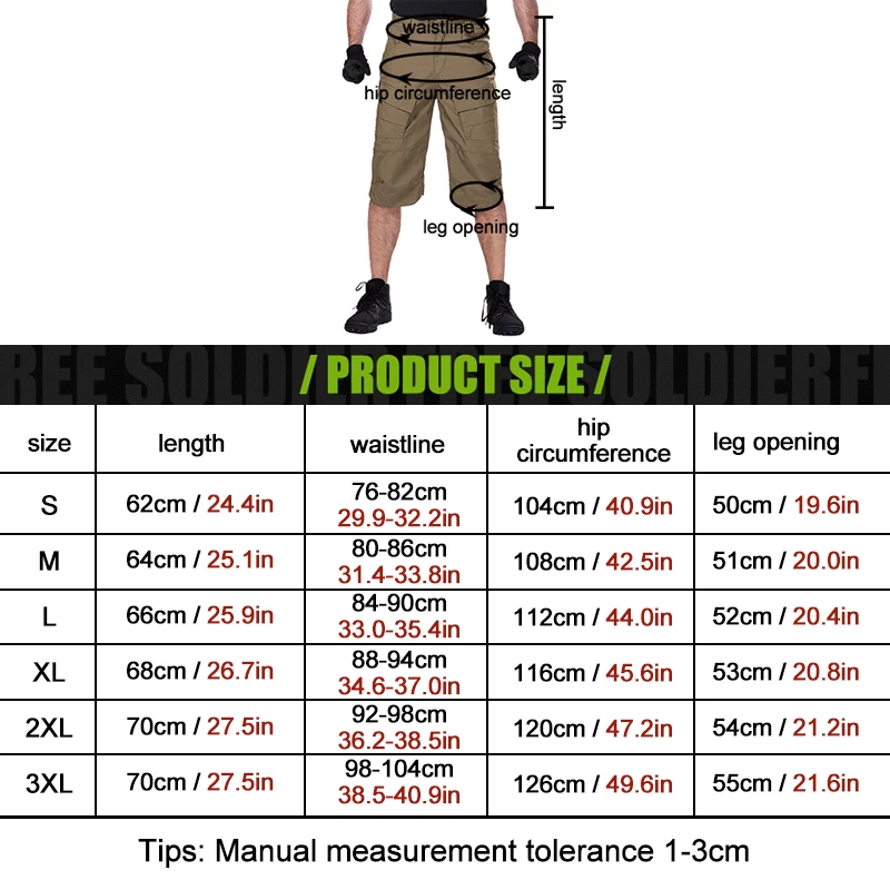 FREE SOLDIER Мужские тактические стрейчевые шорты с удобными карманами