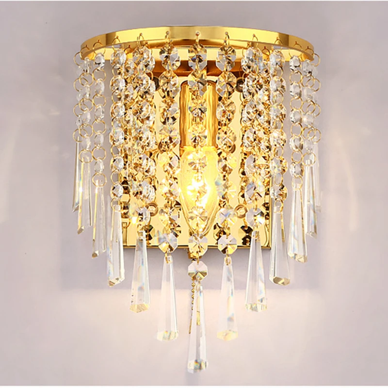 

Modern Art High Grade K9 Crystal E14 LED Wall Lamp For Home Bedroom Living Room Decoration Indoor Lighting bathroom wall light