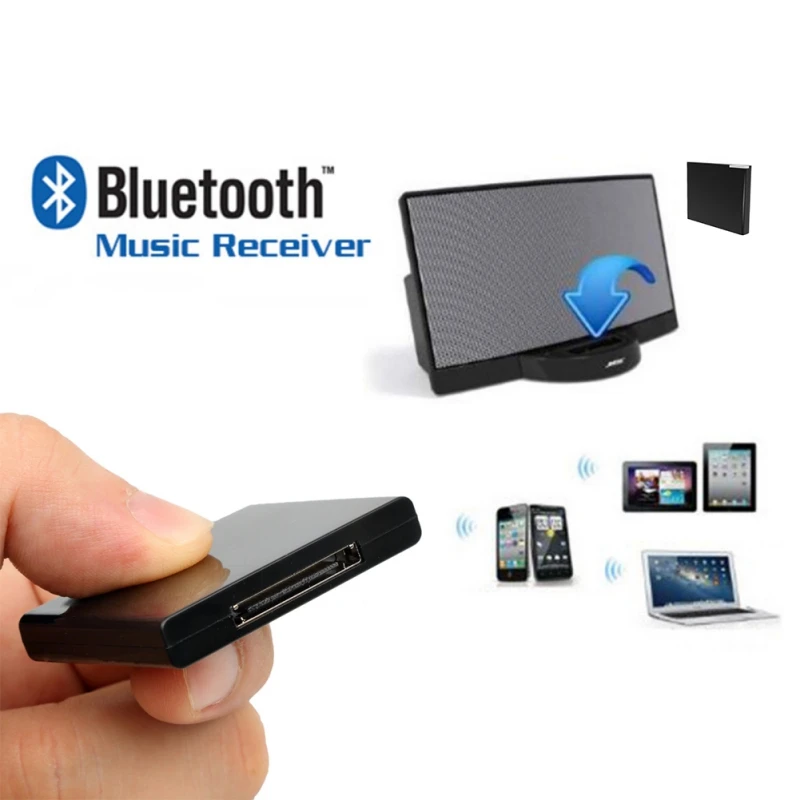 

30Pin Music Audio Receiver For Bluetooth 2.1 EDR, 30 Pin Portable Plug-and-play Stereo Smartphone Adapter .Long distance