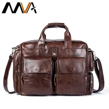 MVA Business Men Briefcase Handbags Leather Laptop Bag Men Messenger Bags Genuine Leather Men Bag Male Shoulder Bags Casual Tote