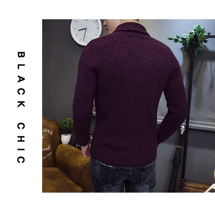 Гуйсян Новинка 2017 года, стильное Для мужчин высокого качества однобортный шерстяной свитер кардиган Для мужчин модные свитера Для мужчин