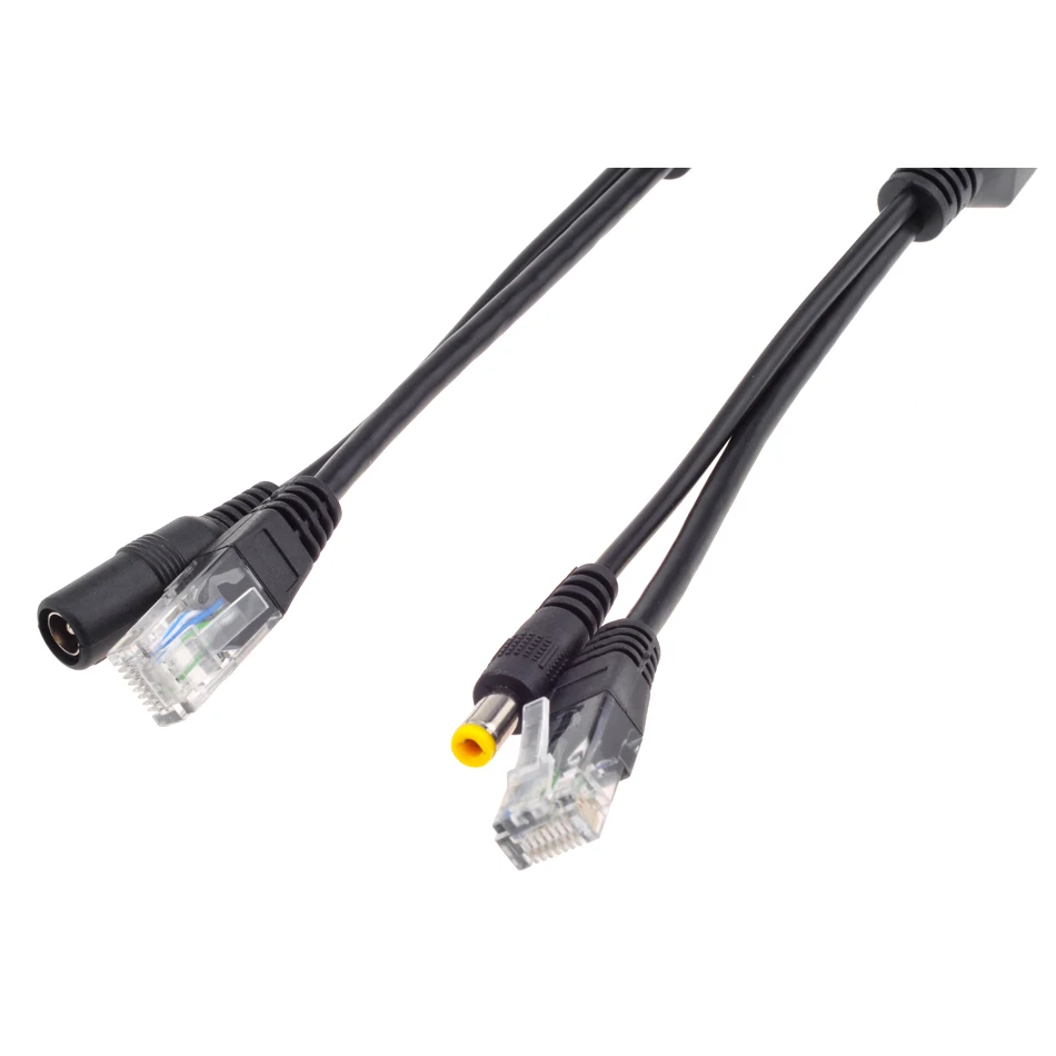 20pcs (10pair) POE Passive Cable Splitter Power Over Ethernet POE Injector Camera CCTV Adapter 12V Power Supply Cable 24V 48V