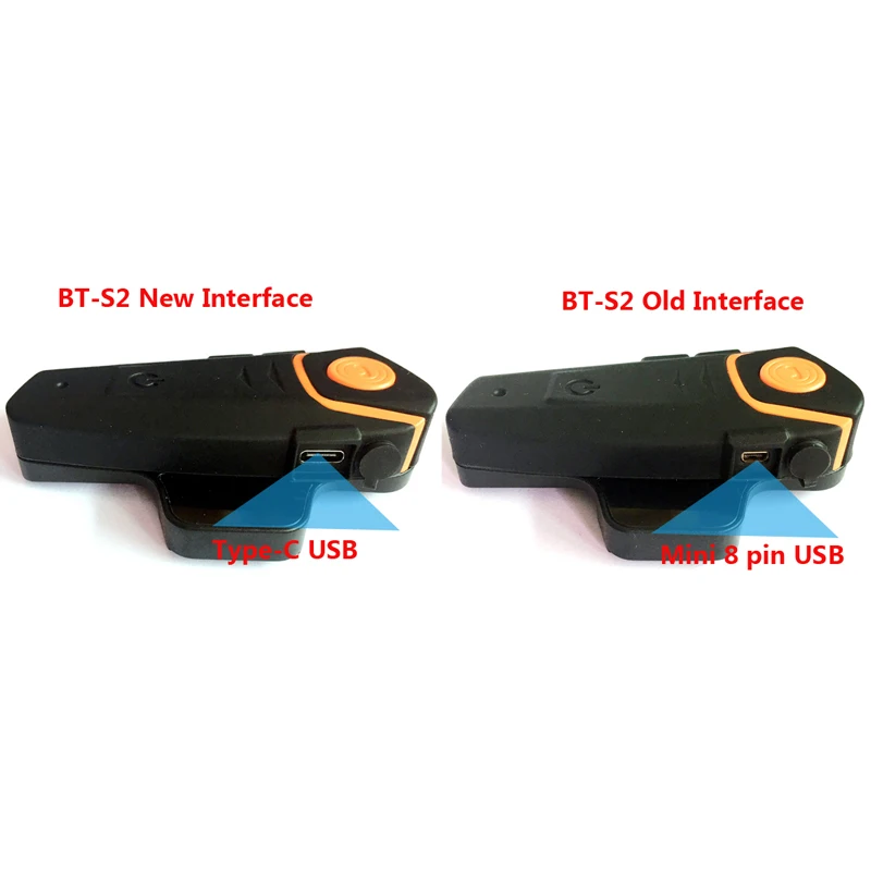 New Type-C USB Earpiece Microphone Speaker For BT-S2 BT-S3 Motorcycle Bluetooth Intercom Interphone For Open Face Helmets