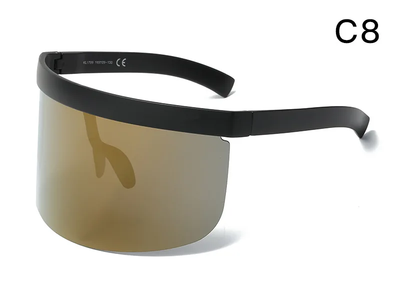 Новые солнцезащитные очки Oversize wo Для мужчин солнцезащитные очки большой кадр отражающие солнечные очки Ветер Для мужчин солнечные очки ретро квадратные очки без оправы - Цвет линз: gold