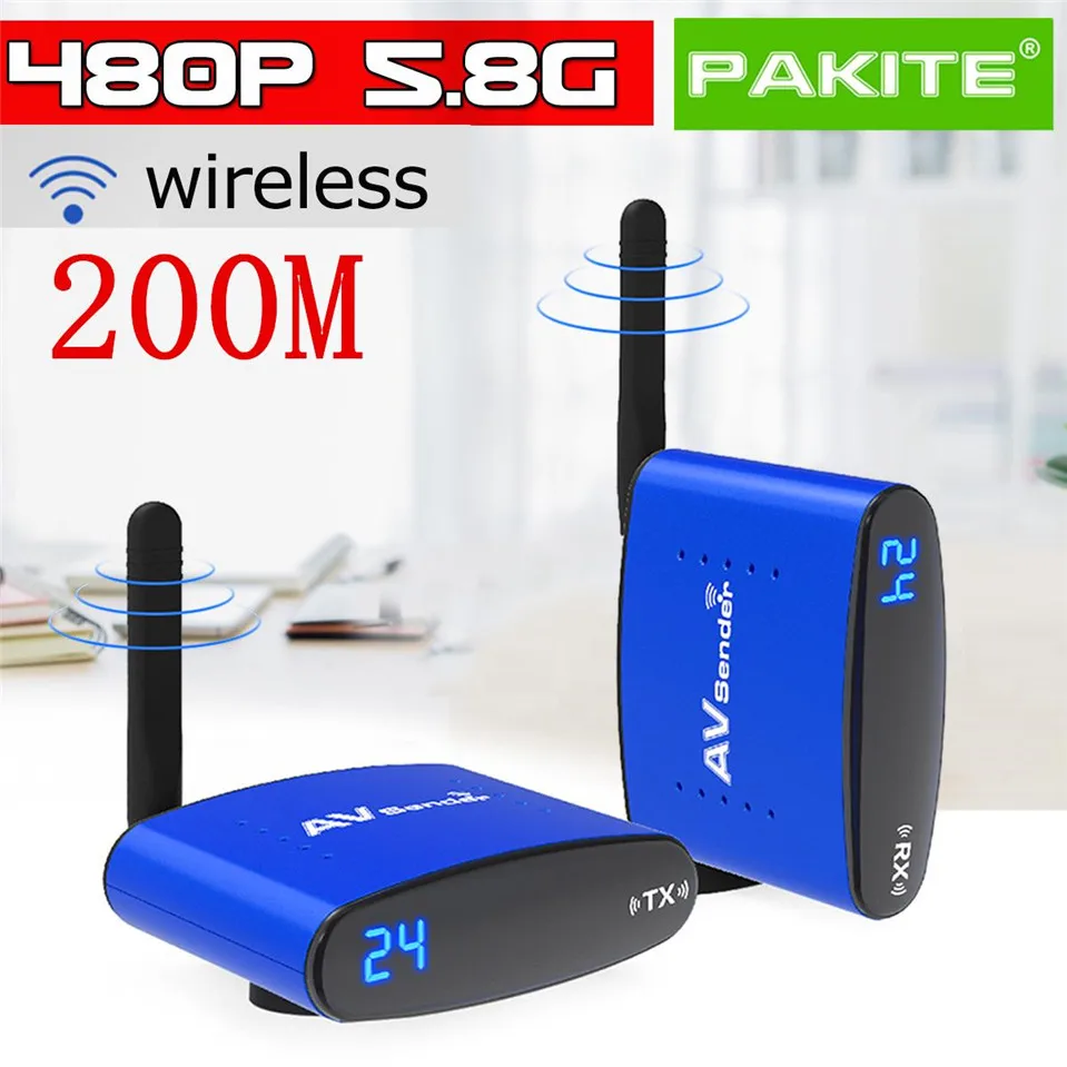 

HBUDS 5.8GHz 200m Wireless AV Sender TV Audio Video Transmitter Receiver IR Remote PAT-535