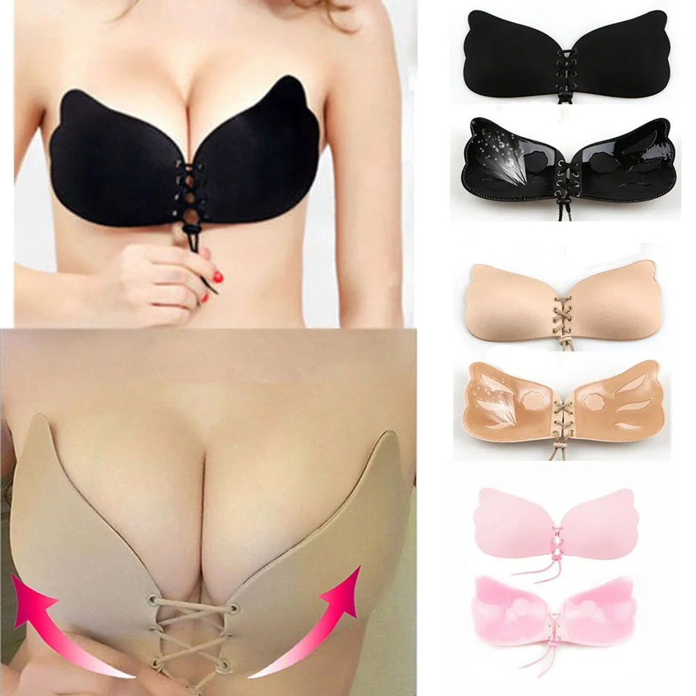 Stylish Bar Swimsuit Chest Pad Sexy Strapless Instant Breast Lift Invisible Silicone Push Up Bra Bikini Breast Lift Silicone Pad