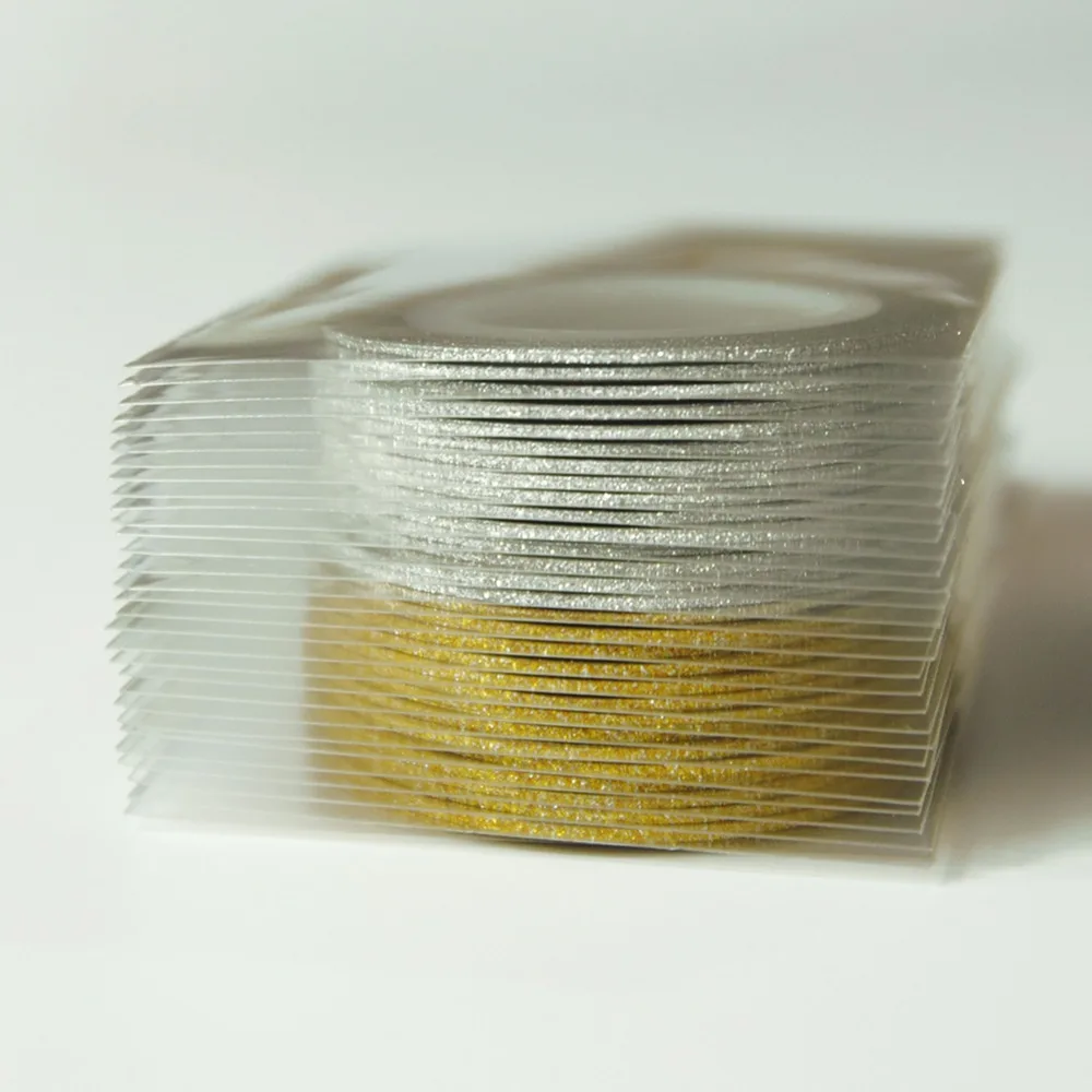 30 Rolls Nail Sticker Silver Gold Glitter Striping Tape Line Nail Art Decoration Stickers DIY Nail Tips All Manicure for Nails