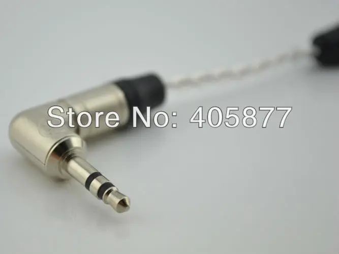 High quality silver plated headphone cable with 3 5MM angle plug audio cable 15cm