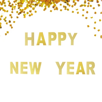 

Happy New Year Gold Glitter Banner - Custom Options Available, New Year's Eve Party Decor, New Year's Decorations