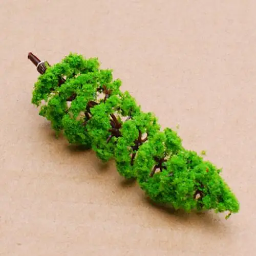 10Pieces/Pack Model Fir Tree Train Plastic Green Tree Set Scenery Landscape Miniatures Layout HO N