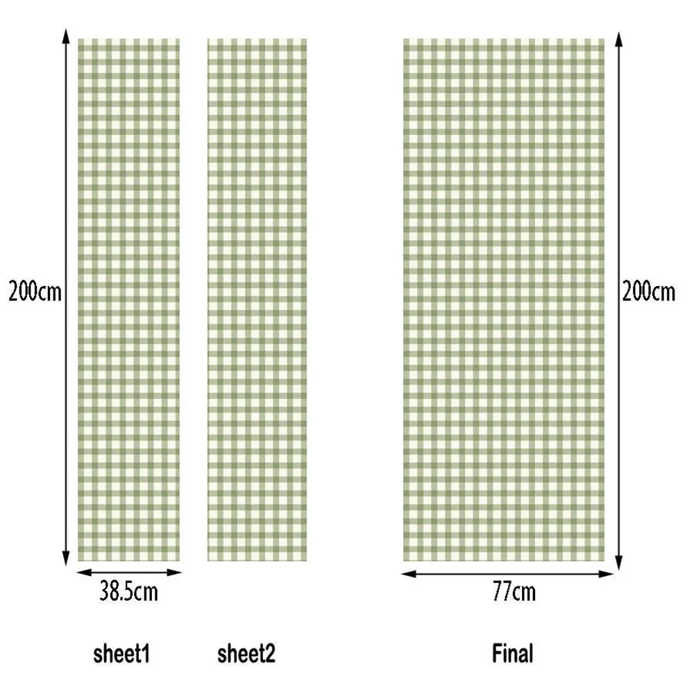 Индивидуальный размер/77*200 см Зеленый Клетчатый ПВХ самоклеющаяся Водонепроницаемая дверная наклейка украшение дома настенная наклейка DIY обои для гостиной