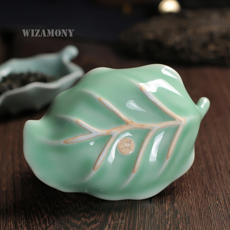 1 шт. WIZAMONY Longquan Celadon чайный держатель, аксессуары для чая, китайский фарфор, 2 цвета, хрустящая глазурь