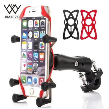 

XMXCZKJ Motorcycle Handlebar Bike Mobile Cell Phone Mount Holder Support Bicycle Silicone X-grip Phone Stand For Smartphone GPS