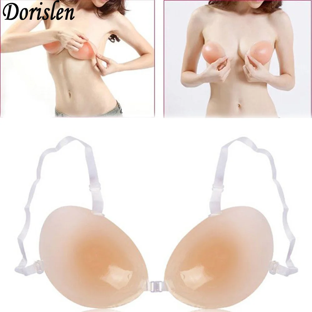 

200pairs Silicone Adhesive Stick On Gel Push Up Bra With Clear Straps A B C D Cup