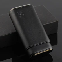 COHIBA Подлинная кожаный портсигар Путешествия портативный табак увлажняющий чехол сумка 3 пальца держатель