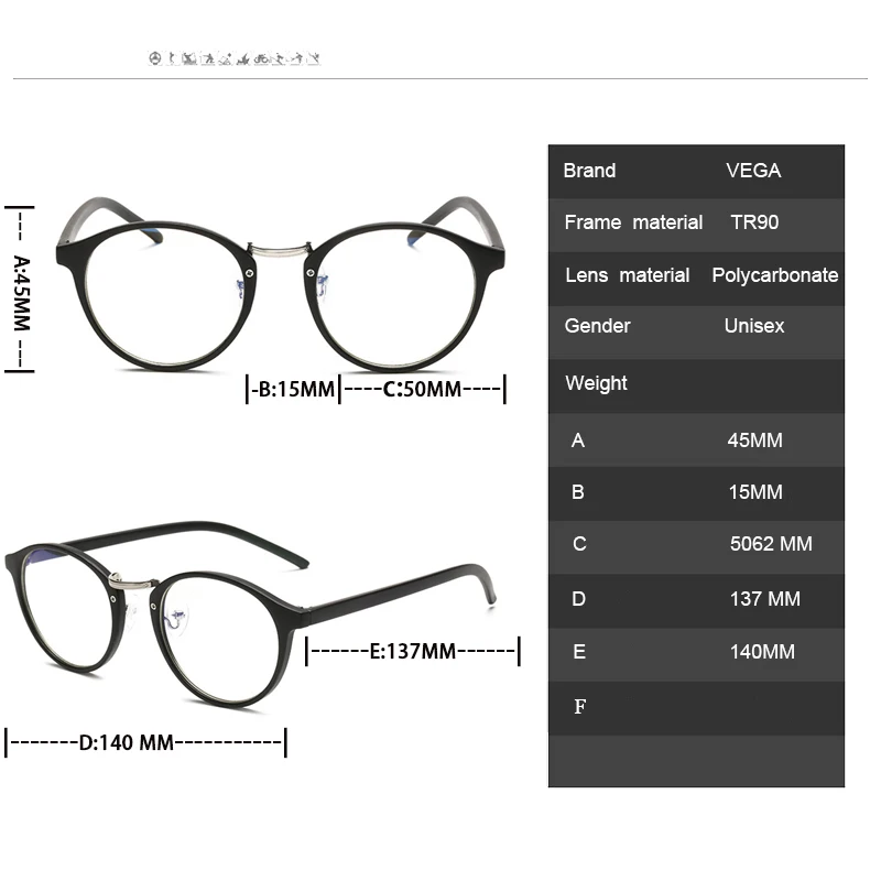 VEGA модные усталому виду глаз очки для защиты компьютера очки Анти Blue Ray PC очки для работы за компьютером, очки для UV400 8609