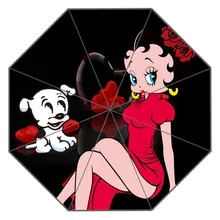 Пользовательский Betty Boop Зонт с произведением искусства зонт от солнца и солнцезащитный крем анти-УФ зонтик# QAZ098K