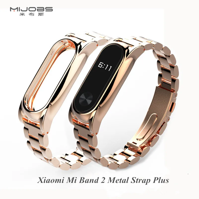 

Original Mijobs Xiaomi Mi Band 2 Metal Strap Stainless Steel Replace Straps For Xiomi miband 2 Band2 Smart Bracelet Accessories