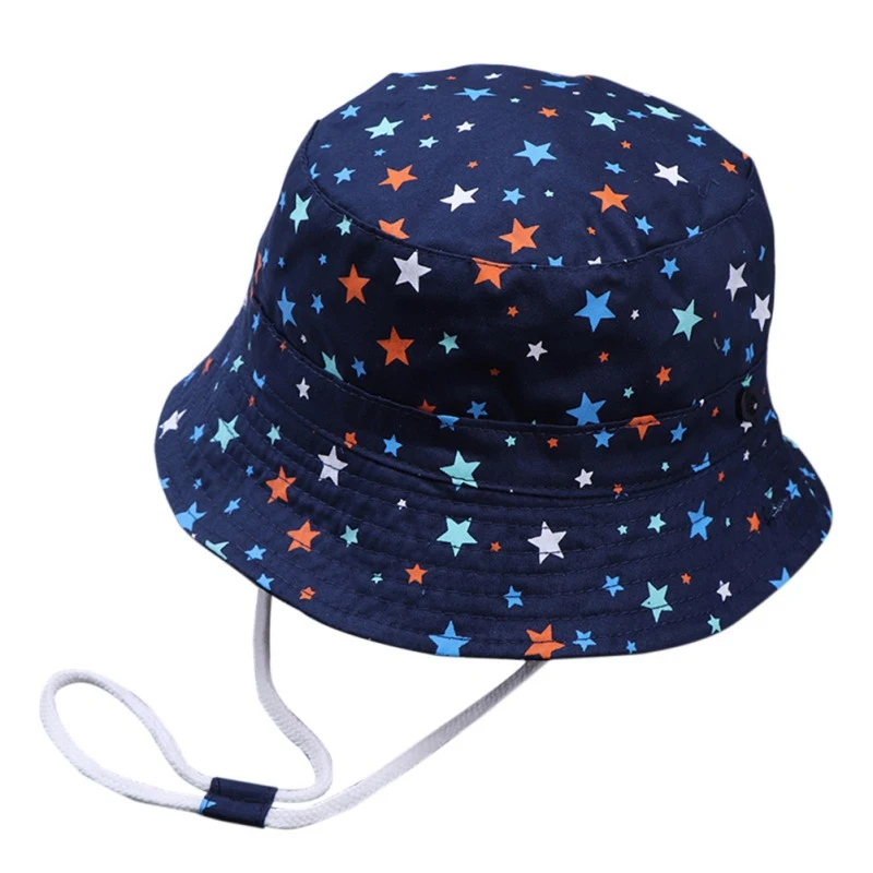 

Spring Baby Boys Girls Toddler Cartoon Printed Bucket Hats Caps Reversible Sun Headwear