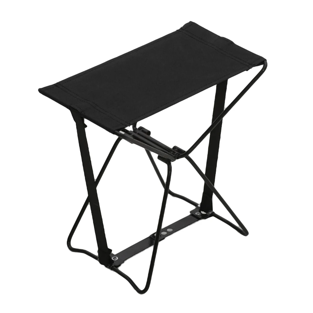 

Outdoor Stool Folding Portable Steel Stool Beach Chair Outdoor Folding Chair for Fishing Beach BBQ (Black)