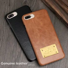 LoveCase 7 8 Plus case retro genuine leather phone back cover for iphone 6s 7 8 Plus top quality Luxury Matte Skin cases and box