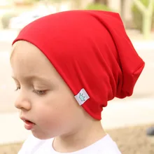 Fashion Cute Solid Knitted Cotton Hats For Newborn Baby Children Autumn Winter Warm Earmuffs Colorful Caps Skullies