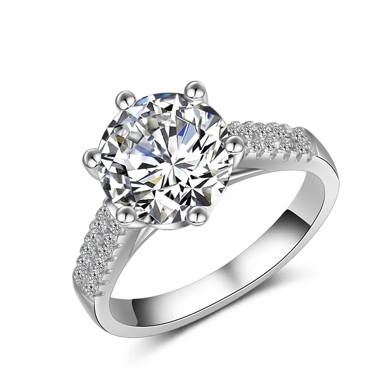 

Genuine high quality Crown Large 2 carats simulation Moissanite ring Woman's wedding Crown propose Ring Free shipping JZ039