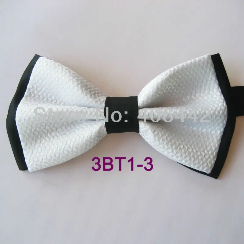 Yibei Coachella Ties Doubledeck Black White Bow Tie Geometric Unisex Bowties Adults Microfiber