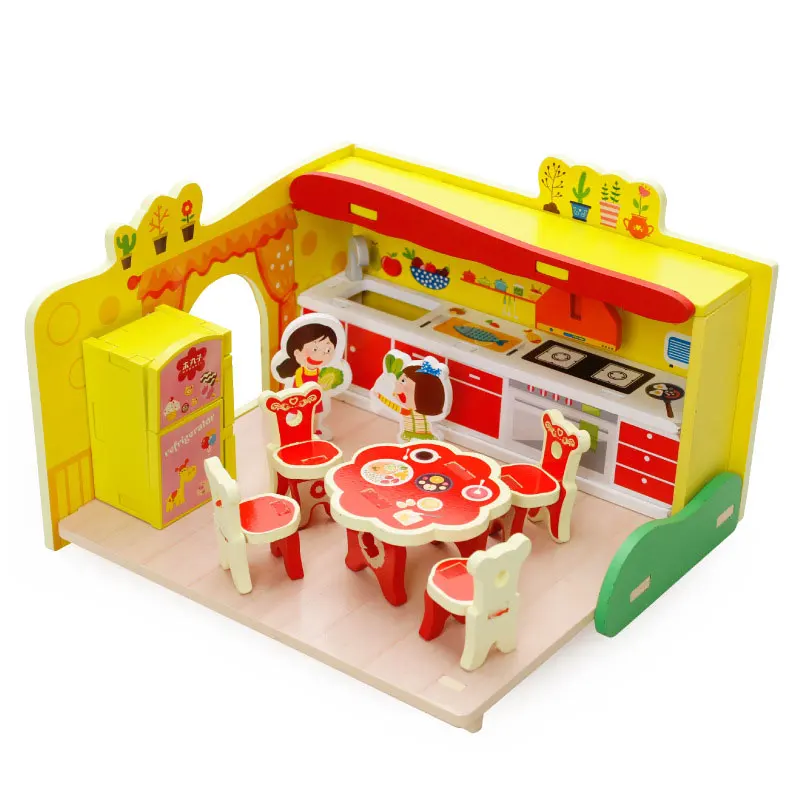 

Educational Wooden Toys Assembling Kitchen Puzzle Early Wooden Educational Learning Toys for Toddlers Birthday Gift MH1465H