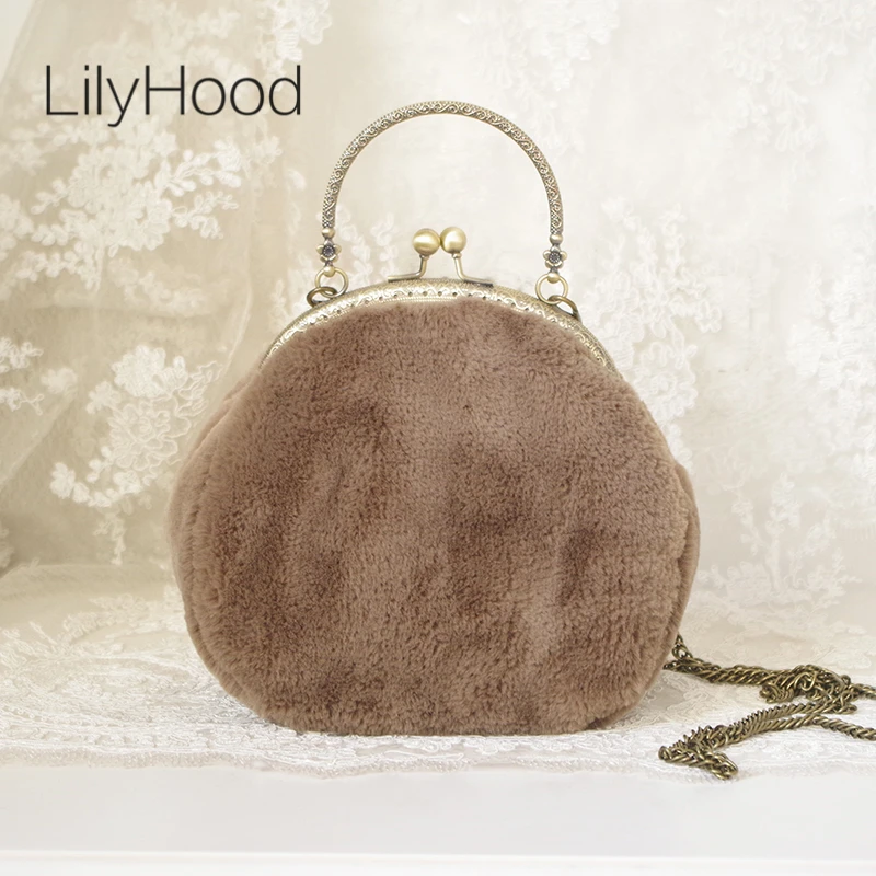 LilyHood ручной работы женская меховая маленькая милая сумка на плечо модная