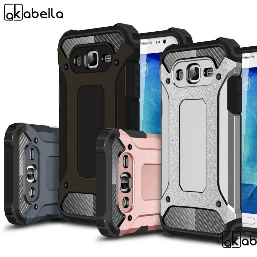 AKABEILA حالات لسامسونج غالاكسي J7 2015 J700 700F J700F/DS J700H/DS J700M J700M/DS J700T PC TPU روبوت الإسكان حقيبة قذيفة حالة