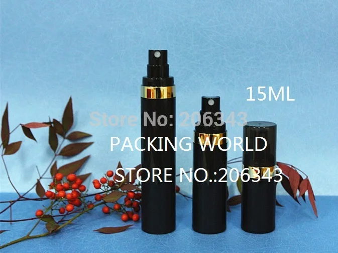 15 мл черная вакуумная бутыль сыворотка/лосьон/тональный крем/эссенция/распылитель/насос для мелкодисперсного разбрызгивателя косметическая упаковка