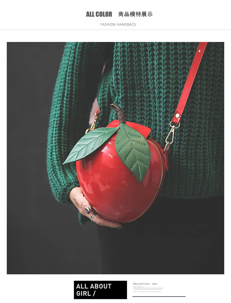 SJ женские кожаные сумки на плечо женская сумка через плечо Италия Braccialini стиль дизайн искусство мультфильм мини фрукты пакет яблоко апельсины