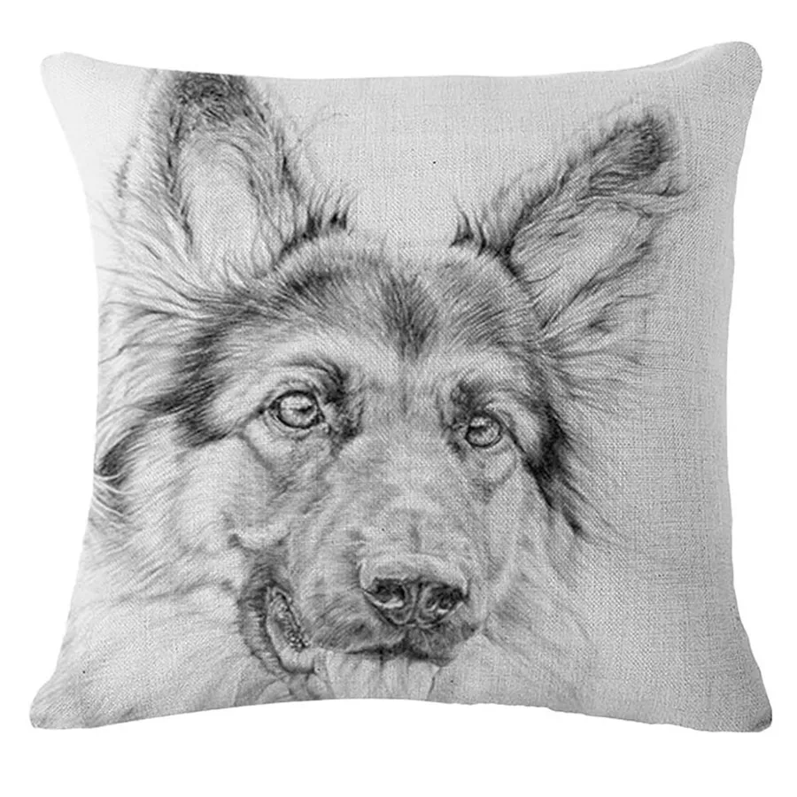 Sketsa Malaikat Bull Terrier Cushion Covers Anjing Pet 45x45 Cm