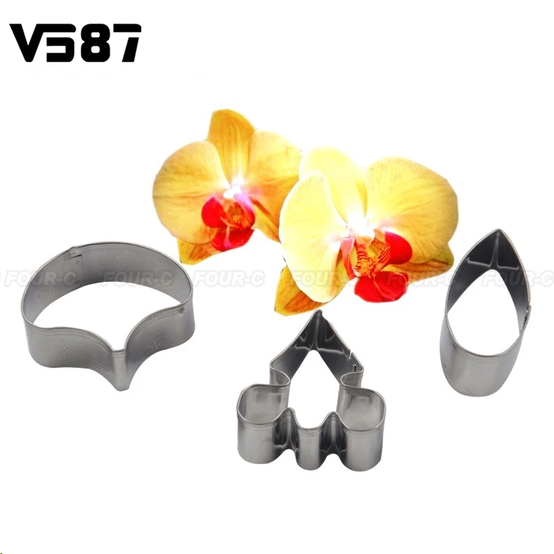 3 шт./компл. Орхидея узор помадка лепесток Формы для выпечки печенья фаленопсис