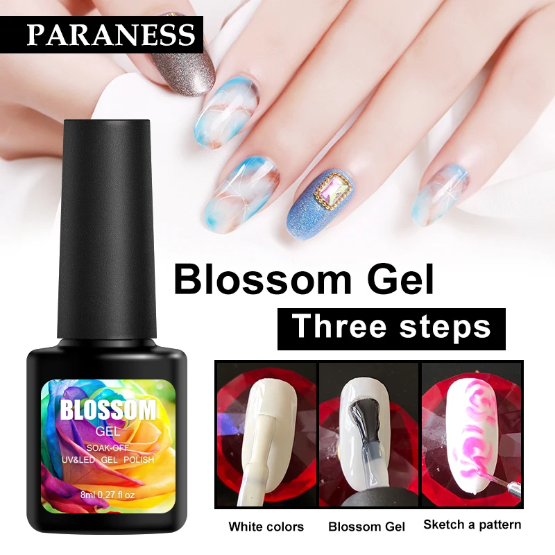 Paraness Blossom Fleur Nail Gel Polish Soak Off Blanc Clair