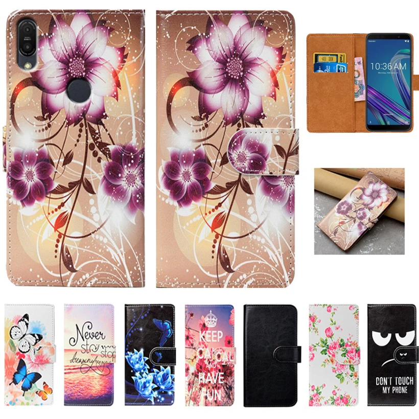 

For ASUS ZenFone Max Pro M1 (ZB602KL) ZB601KL Case High Quality Pu Leather 5.99" Print Flip Wallet Case Back Cover Book Case