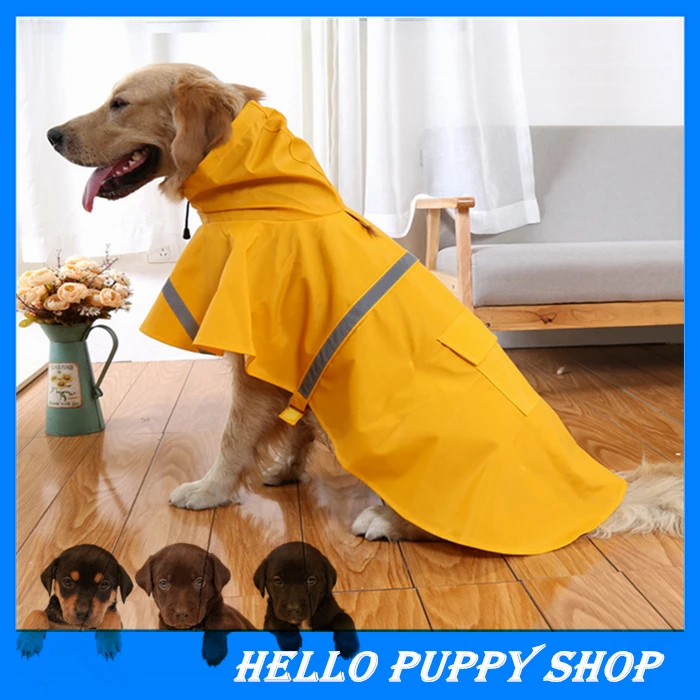 New Large Dog Raincoat Dog Coat Leisure Pet Clothes bBig Dog Raincoat