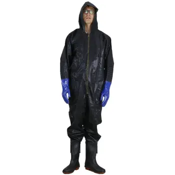 High-Jump 0.6mm Full Body Fishing Waders Clothing Feather Pattern PVC Waterproof Catches Overalls for Fish Joint Sewer Overalls